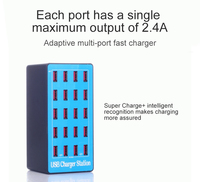 Station de charge USB intelligente 20 ports 100W, adaptateur haute puissance pour téléphones mobiles