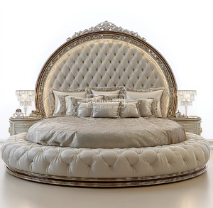 Letto Regolabile di Lusso con Testiera Trapuntata in Cristallo e Specchio Oversize, Rivestimento in Velluto Moderno, <span class=keywords><strong>Arredamento</strong></span> Elegante per <span class=keywords><strong>Camera</strong></span> da Letto di Casa e Hotel - Product Image 2