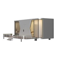 Capsule de glamping mobile de luxe moderne pour l'extérieur, hôtel-resort, maison mobile