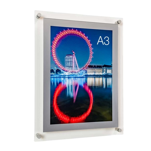 Wall Mounted Acrylic Poster Holder Frame With Screws for A4 A3 A2 Size