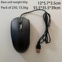 En stock 045 Souris optique filaire USB LED ergonomique à 3 boutons 1000 DPI pour ordinateur de bureau, ordinateur portable, usage professionnel, vente en gros
