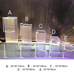Venta caliente de <span class=keywords><strong>la</strong></span> boda pedestal de cristal colorido soporte de exhibición de cristal cuadrado fiesta pilares para eventos - Product Image 5