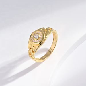 Anillo de plata de ley 925 personalizado para mujer, chapado en oro de 18k y 24k, diseño geométrico occidental con circonitas, novedad 2026 - Product Image 1