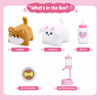 Jouet interactif électrique en peluche pour chat EPT, yeux clignotants, enregistrement vocal, répétition de la voix, capteur tactile, son d'alimentation, jouet pour animaux de compagnie pour enfants