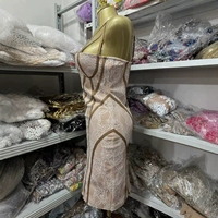 Robe moulante mi-longue sans manches à col en V et dos nu pour femme, robe de soirée sexy