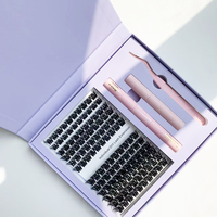 Kit de Cils en Grappes Réutilisables en PBT de Qualité Supérieure, Étiquette Privée, Imperméables, 3D-8D, Faits à la Main, Logo et Design Personnalisés, Vente en Gros