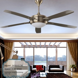 พัดลมเพดาน LED 52นิ้วคุณภาพสูง5ใบพัดรีโมทคอนโทรลสีขาวโมเดิร์น DC มอเตอร์เหล็ก - Product Image 5