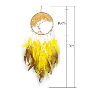 <span class=keywords><strong>Attrape</strong></span>-rêves suspendu en cristal Arbre de Vie, style rétro, avec pierre naturelle bleue et plume violette - Product Image 2