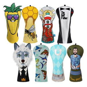 Corn PU Leather Portable Driver Head Cover <b>Golf</b> Soft PU Leather Elastic Band <b>Golf</b> Accessories Custom logo <b>Golf</b> Driver Cover - Product Image 1