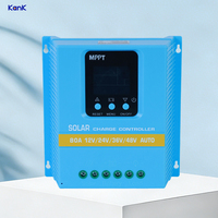 Controlador de Carga de Panel Solar MPPT de 80A, 12-48V Automático, Entrada de CC de 95V con Pantalla LCD y Puerto USB