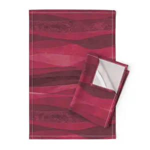 Wholesale Linen Cotton Tea Towel Souvenir Kitchen with Cheap Price Sandstone Desert Viva Magenta Fabric