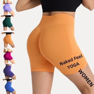 Shorts Deportivos de Cintura Alta para Mujer, con Logotipo Personalizado, Bajo Costo, Sin Costuras, Control de Abdomen, Efecto Levanta Glúteos, para Yoga, Gimnasio y Entrenamiento, Fabricante - Product Image 1