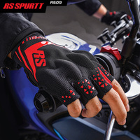 Gants de moto demi-doigts en polyester RS09, modèle fin d'été, résistants aux chutes, respirants, antidérapants, résistants à l'abrasion, pour hommes