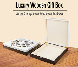 Boîte en bois artisanale rectangulaire personnalisée avec motif, design ajouré, finition brillante, pour organiser et conserver les aliments, gravée au laser - Product Image 6