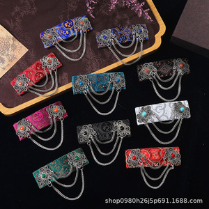 Pince à cheveux style chinois « Tracing The Realm Of Fireflies » avec motif de quatrain, pince BB artistique rétro pour coiffure unisexe - Product Image 2