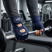 Guantes Profesionales de Microfibra para Gimnasio, Levantamiento de Pesas, Diseño H con Dorso Hueco, Ultra Transpirables, Correa de Muñeca Ajustable, Medios Dedos