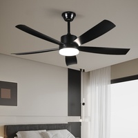 Ventilateur de plafond LED moderne de haute qualité, à économie d'énergie, pour salon et chambre, 52 pouces, silencieux, avec moteur DC, télécommande, variateur d'intensité, 6 vitesses