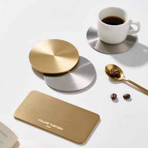 Vente en gros de sous-verres ronds en métal sous-verres en aluminium brillant de sublimation supportant la personnalisation du logo au laser - Product Image 6