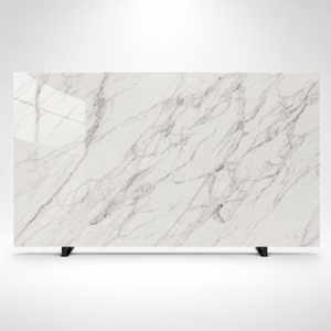 <span class=keywords><strong>Dalle</strong></span> de sol en porcelaine effet marbre blanc veiné gris, pierre frittée moderne pour cuisine et salle de bain extérieures - Product Image 2