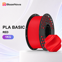 Filament PLA BlazeNova Basic, adhérence forte des couches, manipulation facile, 1 kg, rouge, impression fluide, 1,75 mm, imprimante 3D FDM, 0,02 mm, résistant à la chaleur