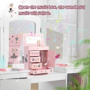 Ever Bright Premium Scatola Portagioie Musicale in Legno a Manovella, Ecologica e di Lusso, a Forma di Cigno Rosa, con Cassetti Multipli - You Are <span class=keywords><strong>My</strong></span> <span class=keywords><strong>Sunshine</strong></span> - Product Image 4
