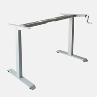 Bureau debout moderne à manivelle, extensible, ergonomique, réglable en hauteur, avec cadre en fer thermolaqué, pour la maison