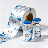 Autocollants personnalisés en vinyle imperméable et résistant à la chaleur pour flacons de peptides, étiquettes personnalisables de 3 ml, 5 ml, 10 ml pour poudres de peptides