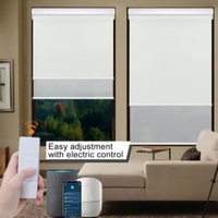 Stores enrouleurs électriques sans fil à double moteur intégré pour la décoration intelligente de la maison, stores occultants simples à technologie avancée