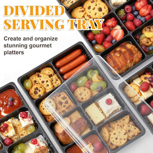 Tùy chỉnh 8ct nhựa tự chọn bánh mì Đảng Platter bao bì chia phục vụ khay thức ăn với nắp - Product Image 3