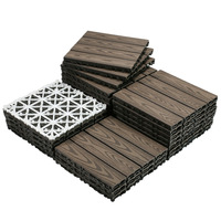 Dalles de terrasse en WPC à emboîtement, auto-poser, co-extrusion solide, imperméables et antidérapantes pour l'extérieur