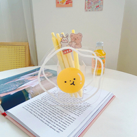 Hộp Dung Tích Lớn Trong Suốt Hình Động Vật Dễ Thương Họa Tiết Tùy Chỉnh Đồ Trang Trí Ký Túc Xá Hộp Đựng Bút Văn Phòng Phẩm