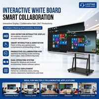 Tableau blanc interactif 4K Ultra HD 65 pouces, 40 points tactiles, caméra 48MP, écran intelligent Android/Windows pour réunions d'affaires