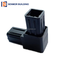 Connecteur d'angle carré en plastique Foshan, 2 ou 3 voies, 20x20mm 22x22mm, raccord carré multi-voies en PP, connecteur d'angle noir pour tube