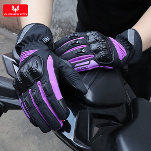 ถุงมือมอเตอร์ไซค์ฤดูหนาว SUOMY สีชมพู/ม่วง สำหรับผู้หญิง กันลม กันน้ำ ถุงมือขี่มอเตอร์ไซค์แบบสัมผัสหน้าจอ ถุงมือขี่รถอุ่นสำหรับผู้หญิง - Product Image 2