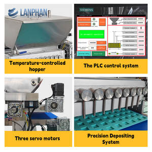 Trémie automatique en acier inoxydable 25 litres système de dépôt multi-têtes de bonbons compacts au chocolat gommeux système de dépôt de bureau - Product Image 5