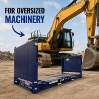 Conteneur de transport à plateforme pliable en acier Corten durable de 20 pieds pour le chargement d'équipements de construction