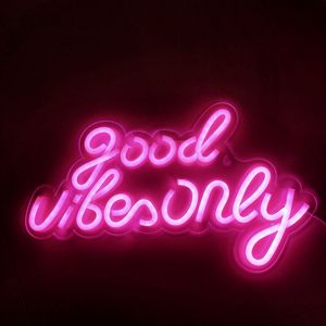 <span class=keywords><strong>Good</strong></span> <span class=keywords><strong>Vibes</strong></span> <span class=keywords><strong>Only</strong></span> Neon Signs Décoration murale légère décorative en silicone pour chambre à coucher - Product Image 2