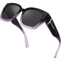 Lunettes de soleil polarisées carrées grand format pour femmes avec protection UV400, monture intégrale pour la conduite et le cyclisme