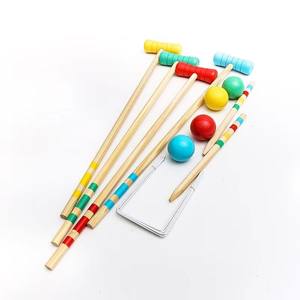 Ensemble <span class=keywords><strong>de</strong></span> <span class=keywords><strong>croquet</strong></span> en bois coloré pour le plaisir en famille en plein air avec maillets, boules et sac <span class=keywords><strong>de</strong></span> transport pour les jeux <span class=keywords><strong>de</strong></span> jardin - Product Image 6