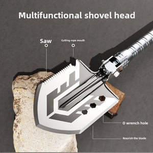 Folding Shovel Survival Multitool Multifunctional Entrenching <b>Tool</b> Portable Collapsible for Camping <b>Backpacking</b> Trenching - Product Image 6