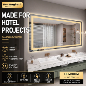 Specchi da <span class=keywords><strong>Bagno</strong></span> Moderni Rettangolari Grandi <span class=keywords><strong>con</strong></span> <span class=keywords><strong>LED</strong></span>, Antiappannamento, Luminosità Regolabile, Touch Screen, per Hotel, Ordine all'Ingrosso - Product Image 1