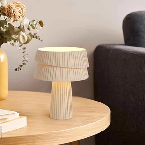 Lampe de table de style japonais Wabi Sabi, E27 LED, forme de champignon crème, luminaire de chevet - Product Image 4