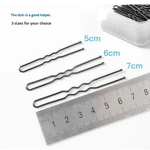 Barrettes à cheveux en métal en forme de U pour mariée, clips noirs en U, épingles à <span class=keywords><strong>chignon</strong></span> de danse, barrettes droites, accessoires pour cheveux pour femmes - Product Image 3