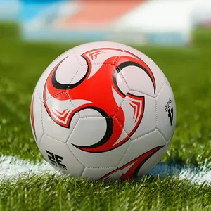 Football Red And White Shiny PVC Hot Cheapest Soccer Balls Futsal Ball Size 4 Inflatable Custom Logo Football Training Sports Soccer Ball
