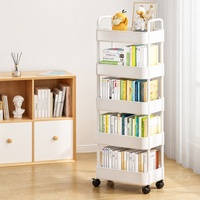 Chariot de rangement étroit à 5 niveaux avec roulettes pour cuisine, salle de bain, buanderie, chariot utilitaire domestique