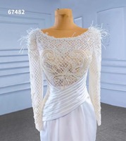 FEISHILUO cristal sirène robes de mariée manches longues luxe poire perle ivoire robe de mariée sur mesure