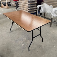 Table de Repas Pliante en Métal et Fer avec Pieds Repliables pour Événements, Mariages, Banquets Extérieurs, Restaurants, Table Ronde en Bois Pliante de 6 et 8 Pieds