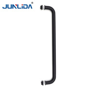 Poignée de tirage pour porte de douche en verre en acier inoxydable noir mat, barre de maintien droite antirouille pour cabine de douche de salle de bain
