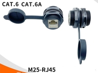 Connecteur RJ45 Ethernet LAN CAT6 blindé pour montage sur panneau industriel, coupleur traversant étanche IP67 anti-poussière