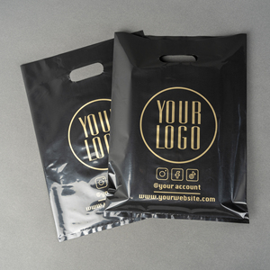 Personalized Brand Shopping Bag Custom Logo Printed Boutique Clothing Packaging Die Cut Handle Promotional Plastic Shipping Bags